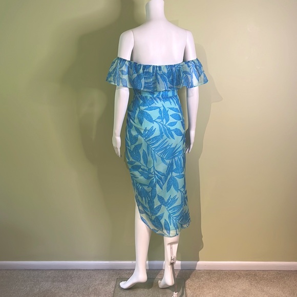 Amanda Uprichard Rosalinda Off-Shoulder Dress in Breeze Tropical Print - S - Picture 2 of 4
